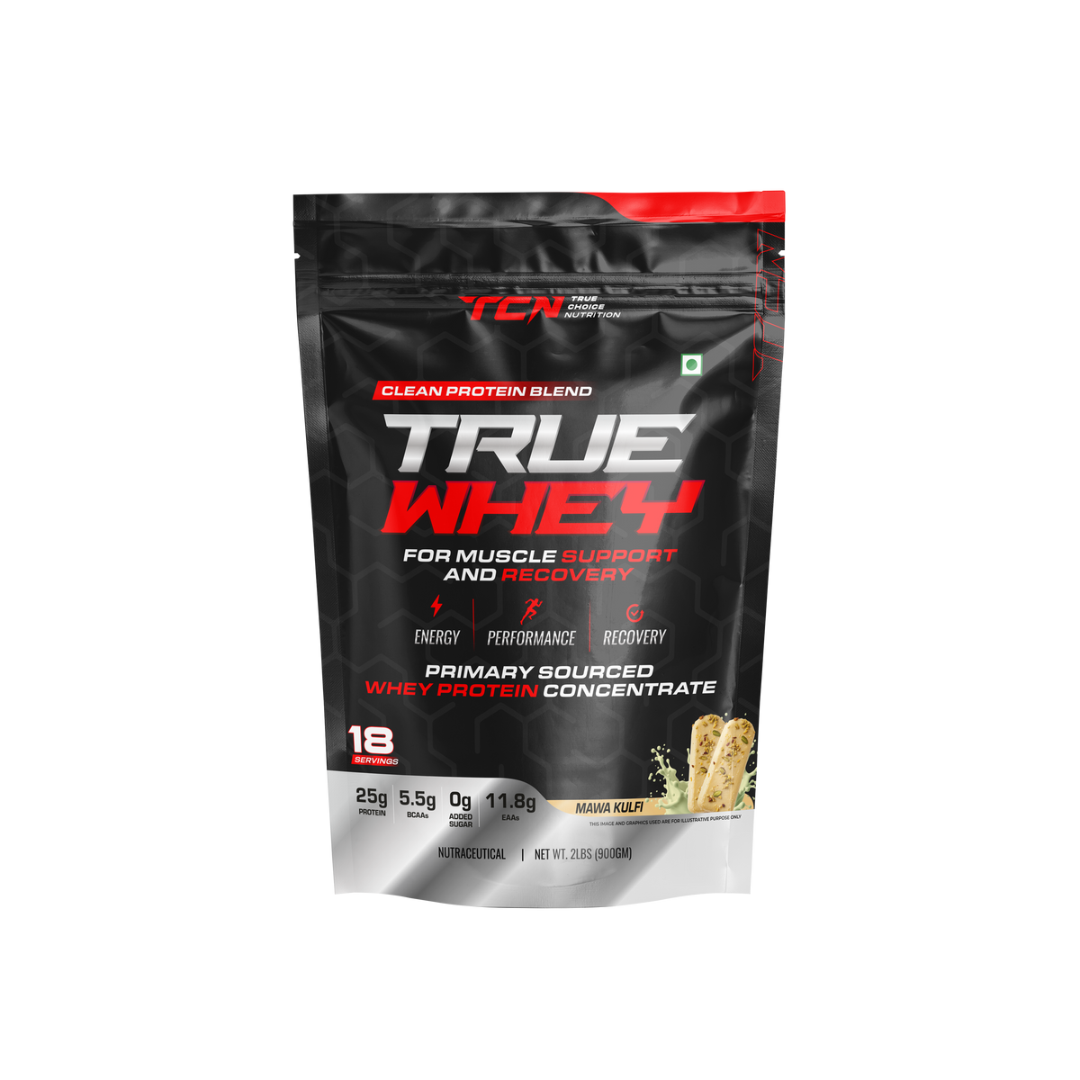TCN True Whey Protein 2Lbs (900GM, Mawa Kulfi)