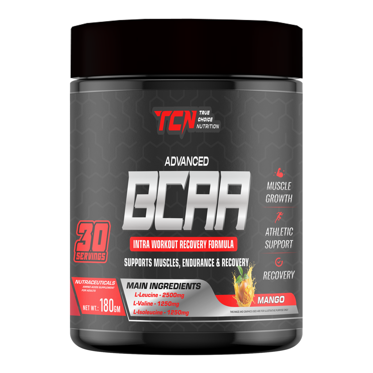 TCN Advanced BCAA Intra Workout Recovery Formula (360Gm, Mango)