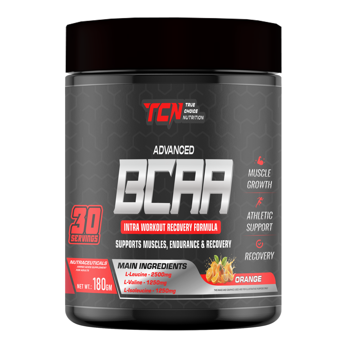 TCN Advanced BCAA Intra Workout Recovery Formula (360Gm, Orange)
